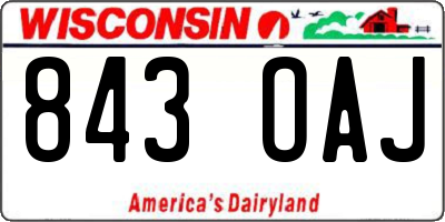 WI license plate 843OAJ