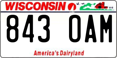 WI license plate 843OAM