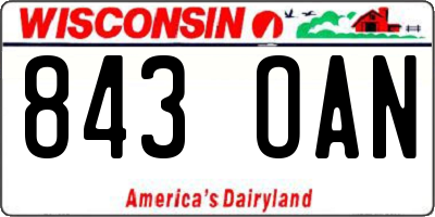 WI license plate 843OAN