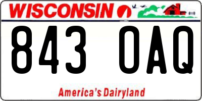 WI license plate 843OAQ