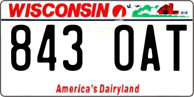 WI license plate 843OAT