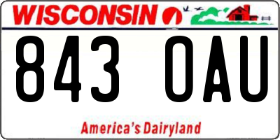 WI license plate 843OAU