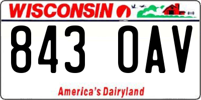 WI license plate 843OAV