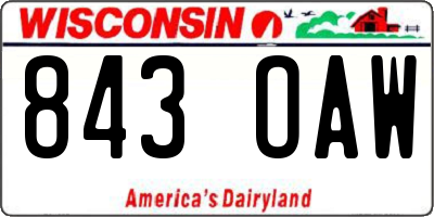 WI license plate 843OAW