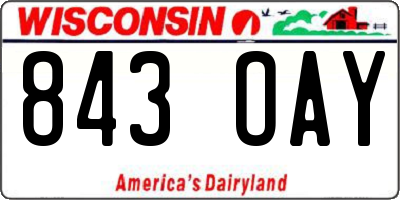 WI license plate 843OAY