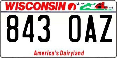 WI license plate 843OAZ