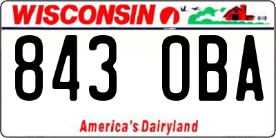 WI license plate 843OBA
