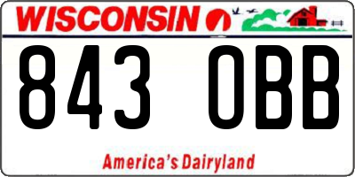 WI license plate 843OBB