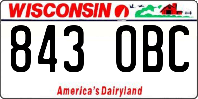 WI license plate 843OBC