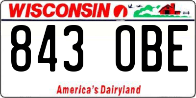 WI license plate 843OBE