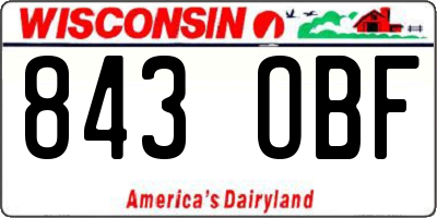WI license plate 843OBF