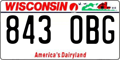 WI license plate 843OBG
