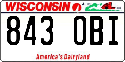 WI license plate 843OBI