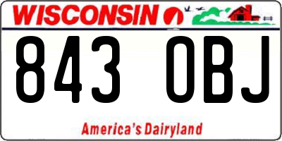 WI license plate 843OBJ