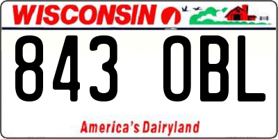 WI license plate 843OBL