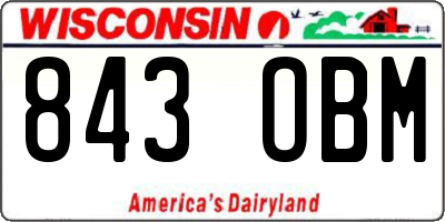WI license plate 843OBM