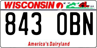 WI license plate 843OBN