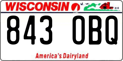WI license plate 843OBQ