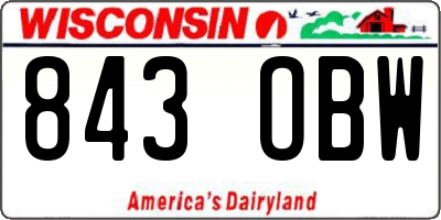 WI license plate 843OBW