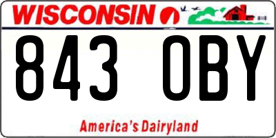 WI license plate 843OBY