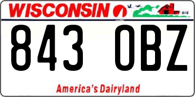 WI license plate 843OBZ
