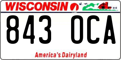 WI license plate 843OCA