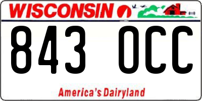 WI license plate 843OCC