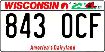 WI license plate 843OCF