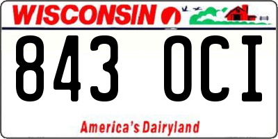 WI license plate 843OCI