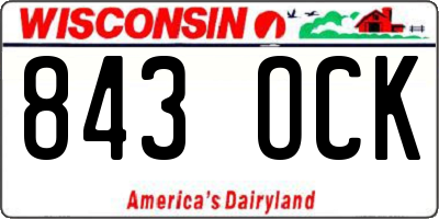 WI license plate 843OCK