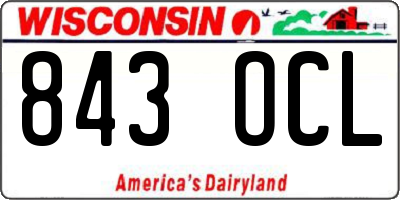 WI license plate 843OCL