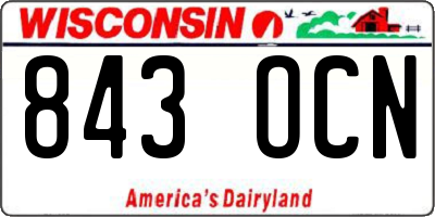 WI license plate 843OCN