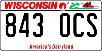 WI license plate 843OCS