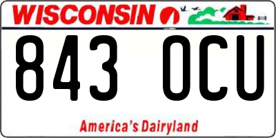 WI license plate 843OCU