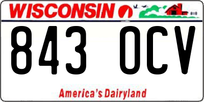 WI license plate 843OCV