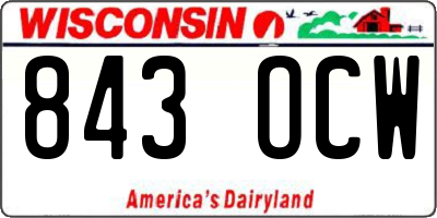 WI license plate 843OCW