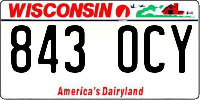 WI license plate 843OCY