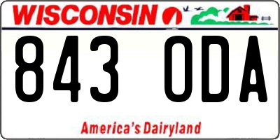 WI license plate 843ODA