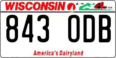 WI license plate 843ODB