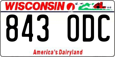 WI license plate 843ODC