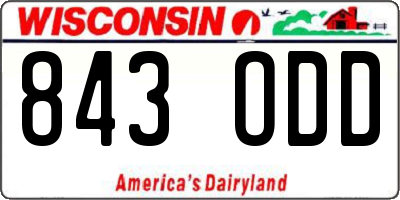 WI license plate 843ODD