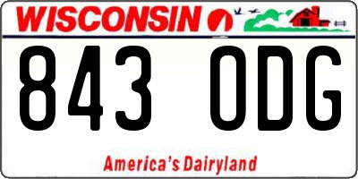 WI license plate 843ODG
