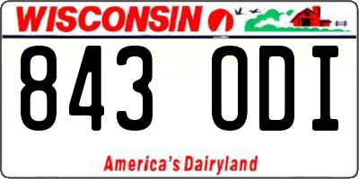WI license plate 843ODI