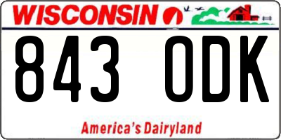 WI license plate 843ODK