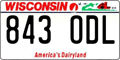WI license plate 843ODL