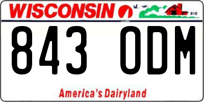 WI license plate 843ODM
