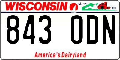 WI license plate 843ODN
