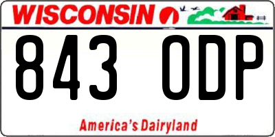 WI license plate 843ODP