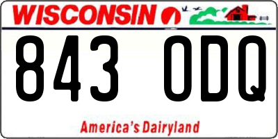 WI license plate 843ODQ