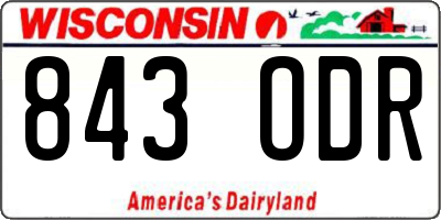 WI license plate 843ODR